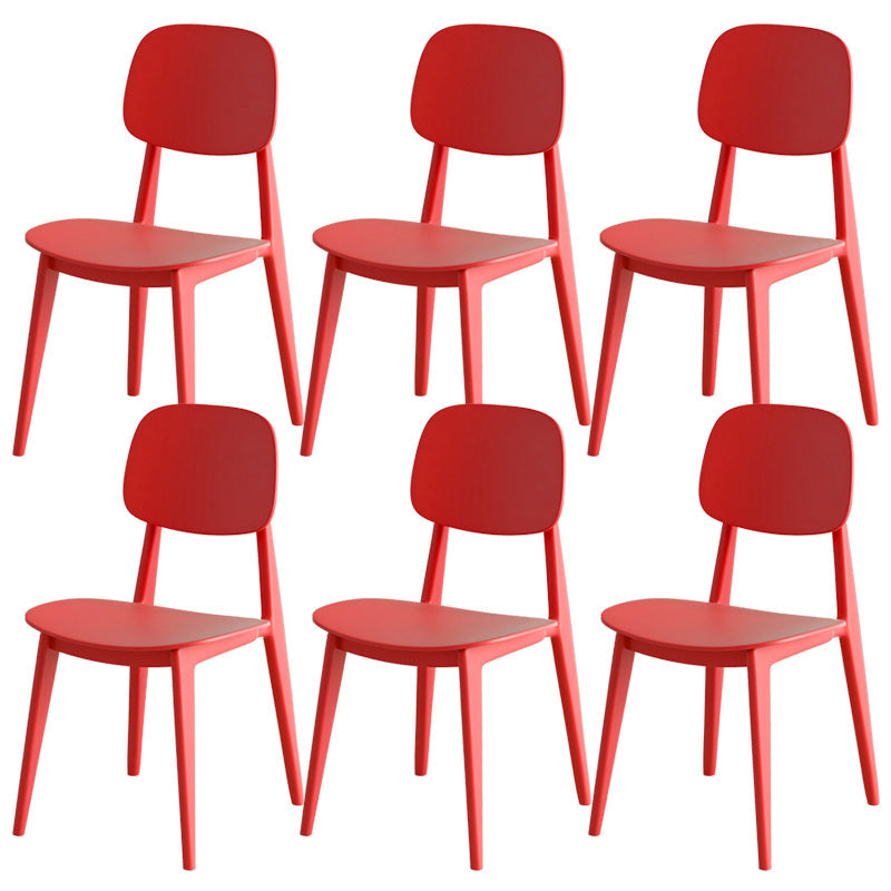 Scandinavian Open Back Side Chair Plastic Armless Dining Chairs