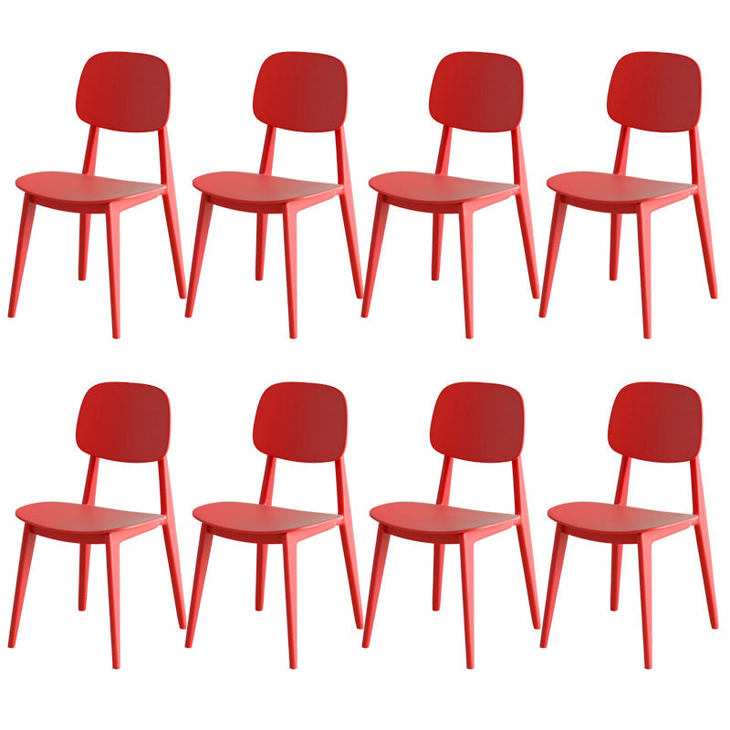 Scandinavian Open Back Side Chair Plastic Armless Dining Chairs