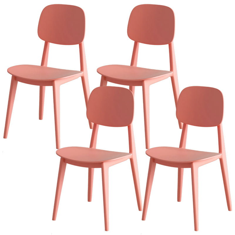 Scandinavian Open Back Side Chair Plastic Armless Dining Chairs