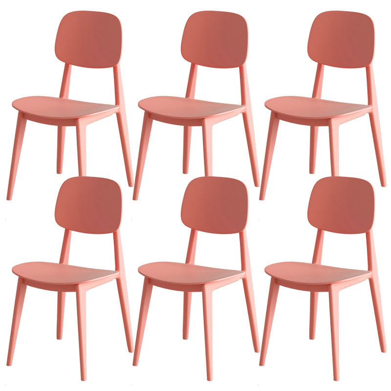 Scandinavian Open Back Side Chair Plastic Armless Dining Chairs