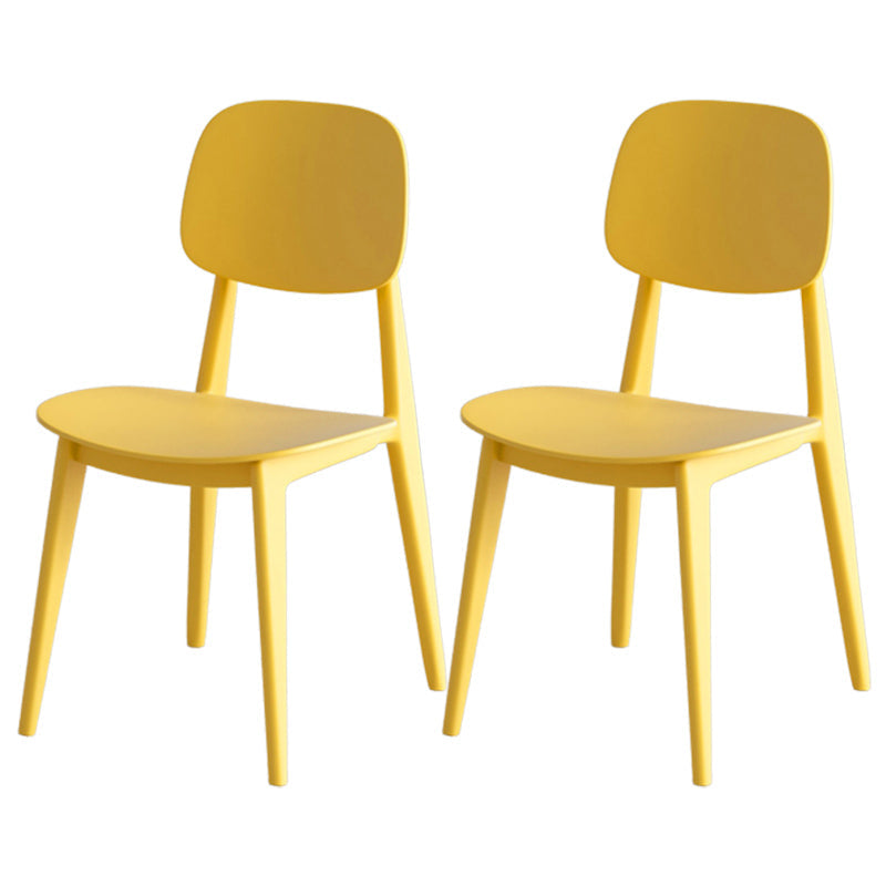 Scandinavian Open Back Side Chair Plastic Armless Dining Chairs