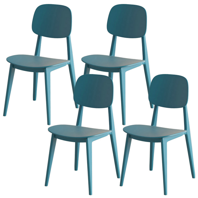 Scandinavian Open Back Side Chair Plastic Armless Dining Chairs
