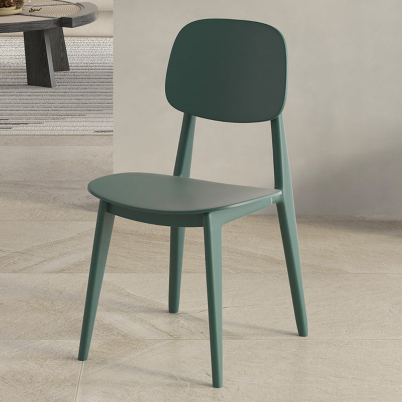 Scandinavian Open Back Side Chair Plastic Armless Dining Chairs