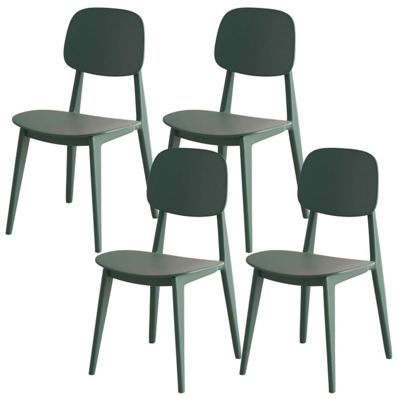 Scandinavian Open Back Side Chair Plastic Armless Dining Chairs