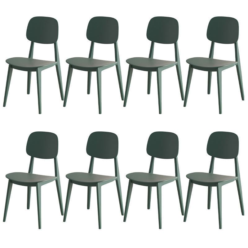 Scandinavian Open Back Side Chair Plastic Armless Dining Chairs