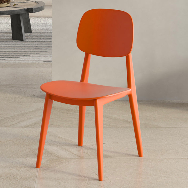 Scandinavian Open Back Side Chair Plastic Armless Dining Chairs