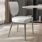 Glam King Louis Back Chair with Chrome Legs Faux Leather Matte Finish Dining Chair