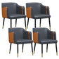 Glam Upholstered Arm Chair Faux Leather and Metal Dining Accent Chair Orange Black 4 Piece Set Clearhalo 'Dining Chairs' 'Dining Tables & Seating' 'dining_chair' 'furn' 'furn_dining_chair' 'Furniture' 'Kitchen & Dining Furniture' 6087226