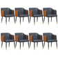 Glam Upholstered Arm Chair Faux Leather and Metal Dining Accent Chair Orange Black 8 Piece Set Clearhalo 'Dining Chairs' 'Dining Tables & Seating' 'dining_chair' 'furn' 'furn_dining_chair' 'Furniture' 'Kitchen & Dining Furniture' 6087230