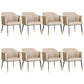 Glam Upholstered Arm Chair Faux Leather and Metal Dining Accent Chair Apricot-Brown 8 Piece Set Clearhalo 'Dining Chairs' 'Dining Tables & Seating' 'dining_chair' 'furn' 'furn_dining_chair' 'Furniture' 'Kitchen & Dining Furniture' 6087237