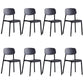 Stackable Plastic Dining Chairs Scandinavian Open Back Dining Side Chair