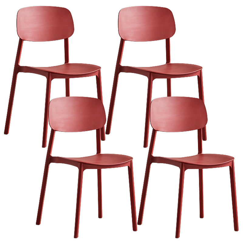Stackable Plastic Dining Chairs Scandinavian Open Back Dining Side Chair