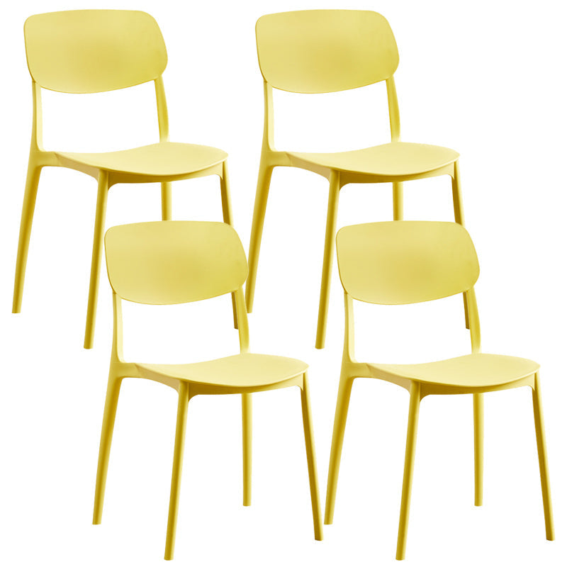Stackable Plastic Dining Chairs Scandinavian Open Back Dining Side Chair