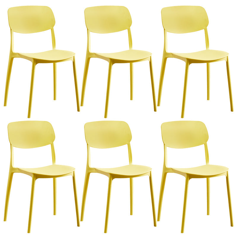 Stackable Plastic Dining Chairs Scandinavian Open Back Dining Side Chair