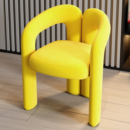 Modern Style Upholstered Dining Armchair Open Back Dining Arm Chair
