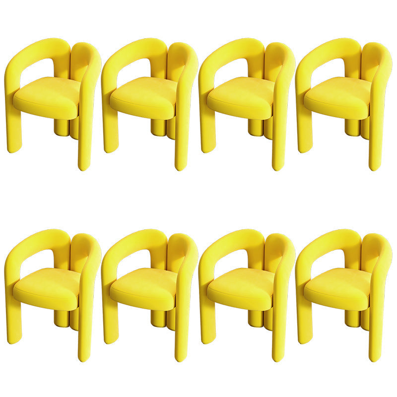 Modern Style Upholstered Dining Armchair Open Back Dining Arm Chair