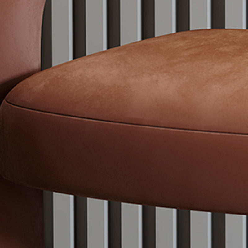 Modern Style Upholstered Dining Armchair Open Back Dining Arm Chair