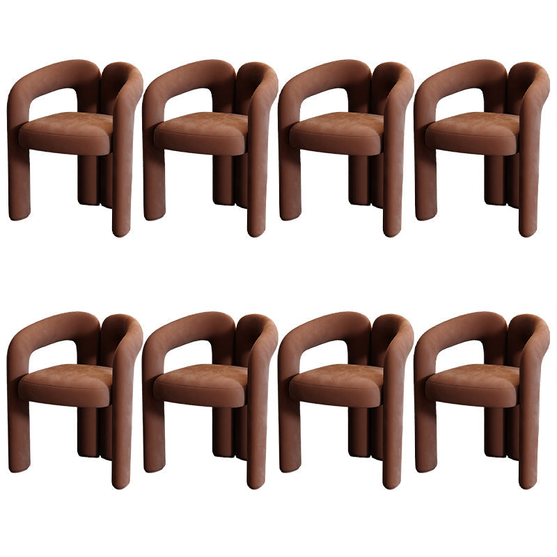 Modern Style Upholstered Dining Armchair Open Back Dining Arm Chair