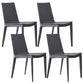 Faux Leather Matte Finish Dining Chair Modern Solid Back Side Chair