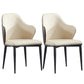 Modern Upholstered Dining Arm Chair Faux Leather and Metal Dining Chair