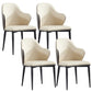 Modern Upholstered Dining Arm Chair Faux Leather and Metal Dining Chair