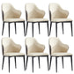 Modern Upholstered Dining Arm Chair Faux Leather and Metal Dining Chair