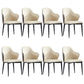 Modern Upholstered Dining Arm Chair Faux Leather and Metal Dining Chair