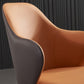 Modern Upholstered Dining Arm Chair Faux Leather and Metal Dining Chair