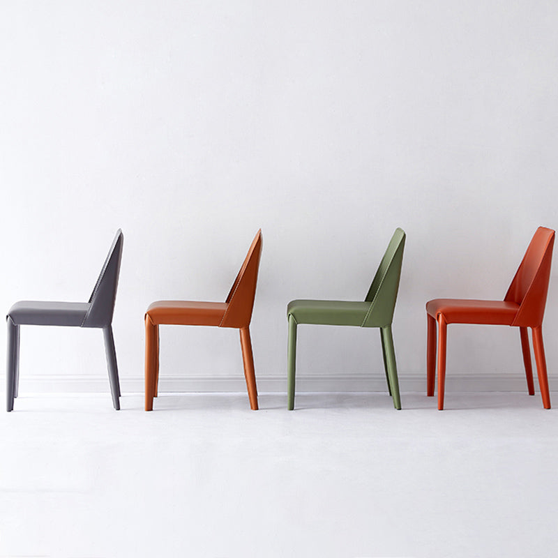 Faux Leather Armless Dining Chairs Contemporary Home Side Chair