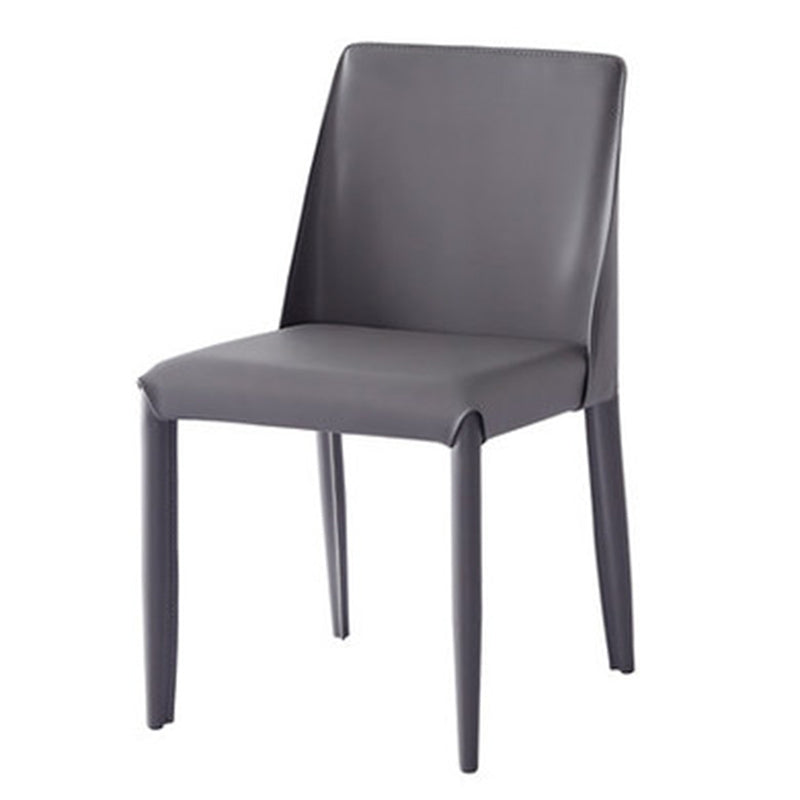 Faux Leather Armless Dining Chairs Contemporary Home Side Chair