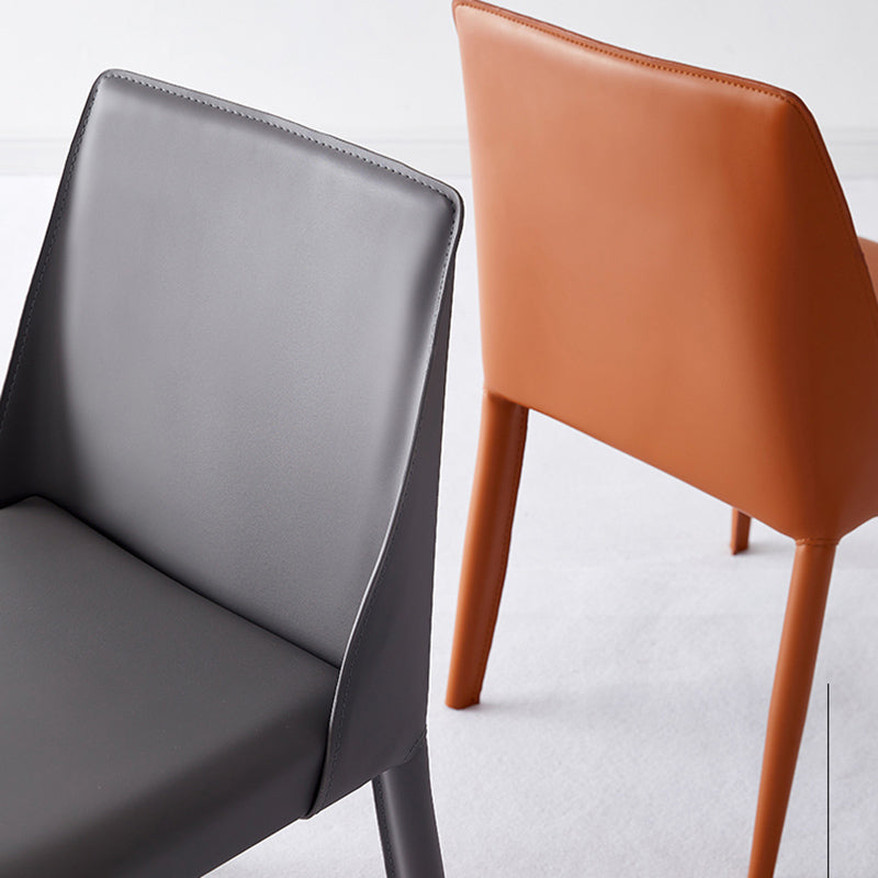 Faux Leather Armless Dining Chairs Contemporary Home Side Chair