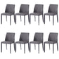 Faux Leather Armless Dining Chairs Contemporary Home Side Chair
