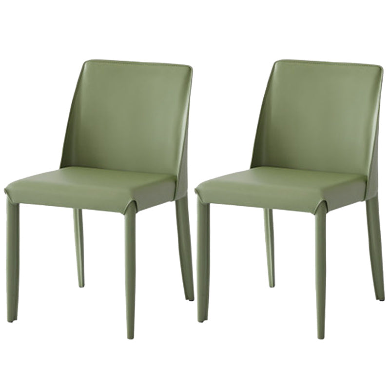 Faux Leather Armless Dining Chairs Contemporary Home Side Chair