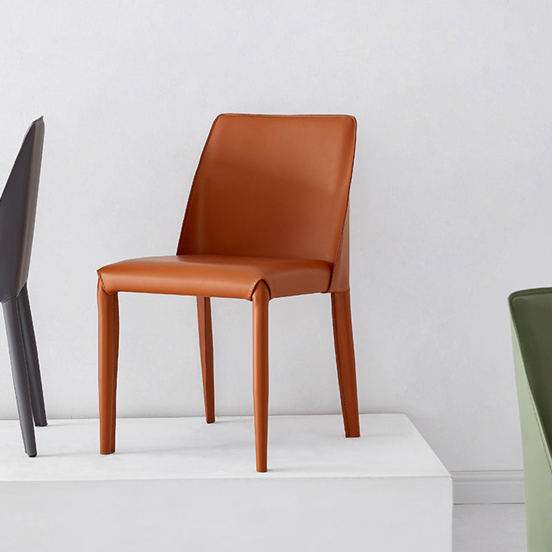 Faux Leather Armless Dining Chairs Contemporary Home Side Chair