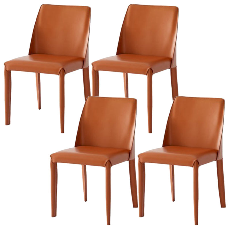 Faux Leather Armless Dining Chairs Contemporary Home Side Chair