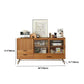 Tavolo di sideboard in legno massiccio mensole regolabili naturali credenza con porta di vetro