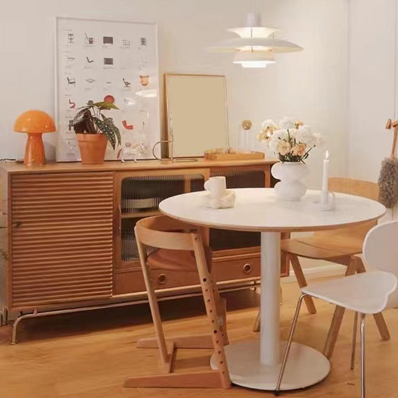 Credenza naturale a 2 tradri di legno moderna Credenza naturale con porta di vetro