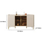 White Glam Buffet Sideboard Cabinets Dining Buffet for Living Room