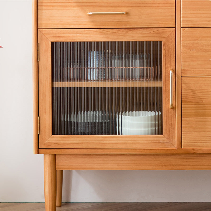 Pin Slonge à restauration en bois massif du buffet 4-Drawer avec étagères réglables