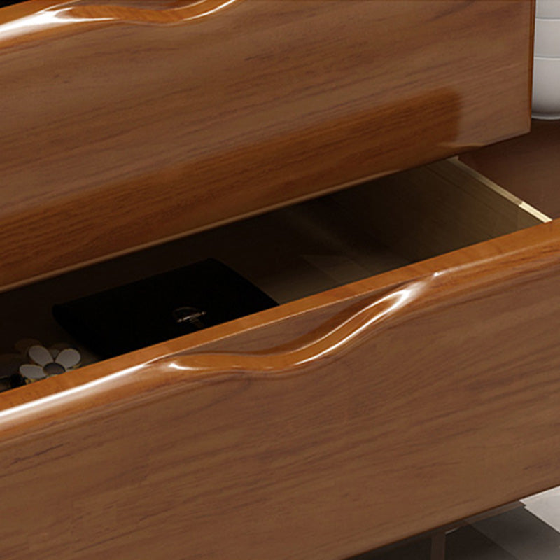 Modern Sideboard Buffet Glass Doors Buffet Table with 2-Drawer and 2-Door,17" W X 35" H Clearhalo 'buffet_sideboard' 'Buffets & Sideboards' 'furn' 'furn_buffet_sideboard' 'Furniture' 'Kitchen & Dining Furniture' 6087773