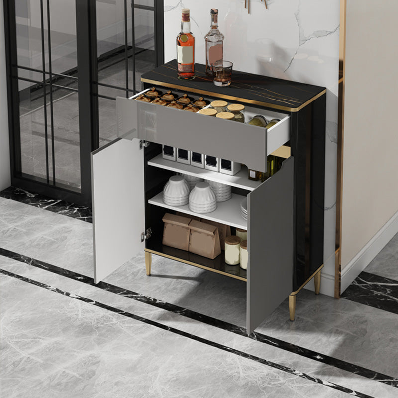 Eetservies met 1 lade Glam Zijbord van gesinterd steen met kasten