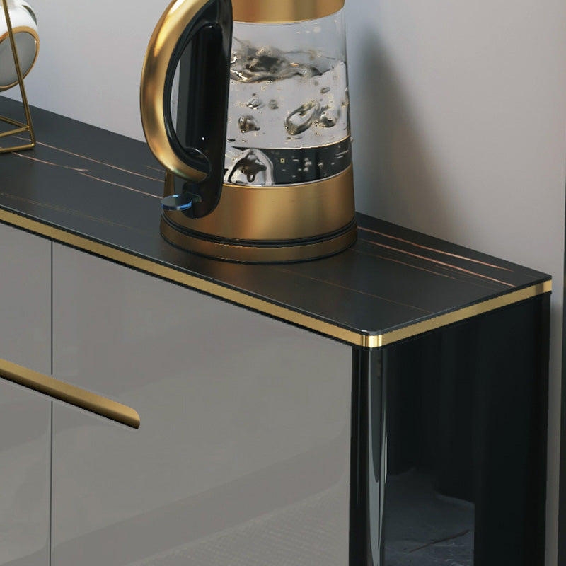 Eetservies met 1 lade Glam Zijbord van gesinterd steen met kasten