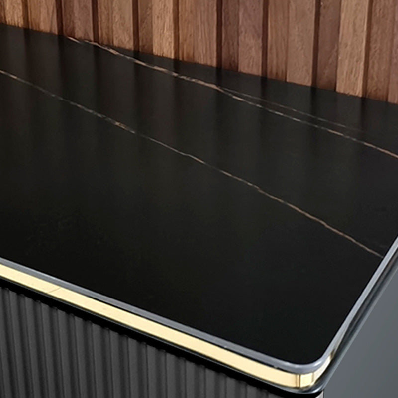 Glam Dark Gray Credenza Sintered Stone Top Sideboard Cabinet for Dining Room Clearhalo 'buffet_sideboard' 'Buffets & Sideboards' 'furn' 'furn_buffet_sideboard' 'Furniture' 'Kitchen & Dining Furniture' 6087842