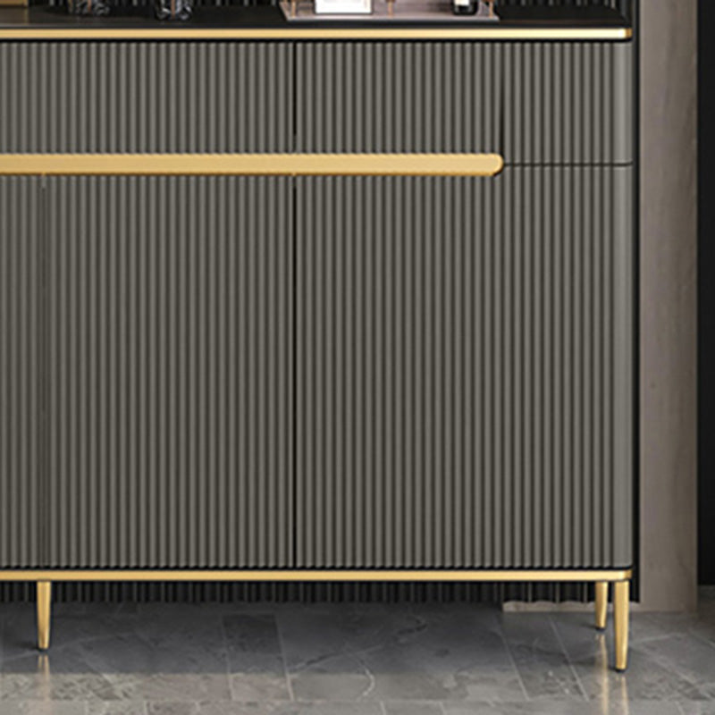 Glam Dark Gray Credenza Sintered Stone Top Sideboard Cabinet for Dining Room Clearhalo 'buffet_sideboard' 'Buffets & Sideboards' 'furn' 'furn_buffet_sideboard' 'Furniture' 'Kitchen & Dining Furniture' 6087843