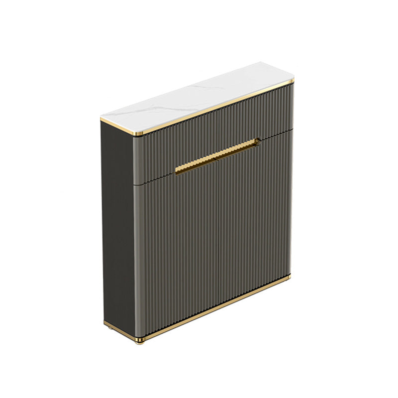 Glam Dark Gray Credenza Sintered Stone Top Sideboard Cabinet for Dining Room 31"L x 8"W x 34"H White Clearhalo 'buffet_sideboard' 'Buffets & Sideboards' 'furn' 'furn_buffet_sideboard' 'Furniture' 'Kitchen & Dining Furniture' 6087851