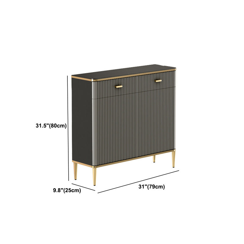 Glam Dark Gray Credenza Sintered Stone Top Sideboard Cabinet for Dining Room Clearhalo 'buffet_sideboard' 'Buffets & Sideboards' 'furn' 'furn_buffet_sideboard' 'Furniture' 'Kitchen & Dining Furniture' 6087860