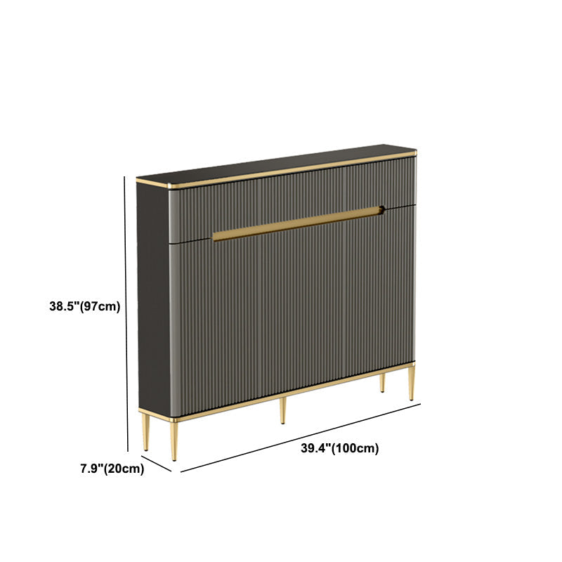 Glam Dark Gray Credenza Sintered Stone Top Sideboard Cabinet for Dining Room Clearhalo 'buffet_sideboard' 'Buffets & Sideboards' 'furn' 'furn_buffet_sideboard' 'Furniture' 'Kitchen & Dining Furniture' 6087861