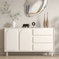 White Engineered Wood Buffet Server Modern Sideboard with Drawers 55"L x 14"W x 37"H Clearhalo 'buffet_sideboard' 'Buffets & Sideboards' 'furn' 'furn_buffet_sideboard' 'Furniture' 'Kitchen & Dining Furniture' 6087866