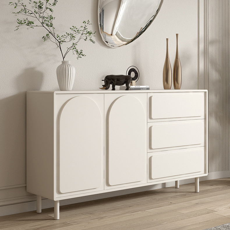 White Engineered Wood Buffet Server Modern Sideboard with Drawers Clearhalo 'buffet_sideboard' 'Buffets & Sideboards' 'furn' 'furn_buffet_sideboard' 'Furniture' 'Kitchen & Dining Furniture' 6087868