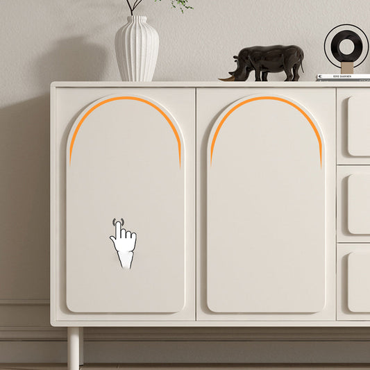 White Engineered Wood Buffet Server Modern Sideboard with Drawers Clearhalo 'buffet_sideboard' 'Buffets & Sideboards' 'furn' 'furn_buffet_sideboard' 'Furniture' 'Kitchen & Dining Furniture' 6087872